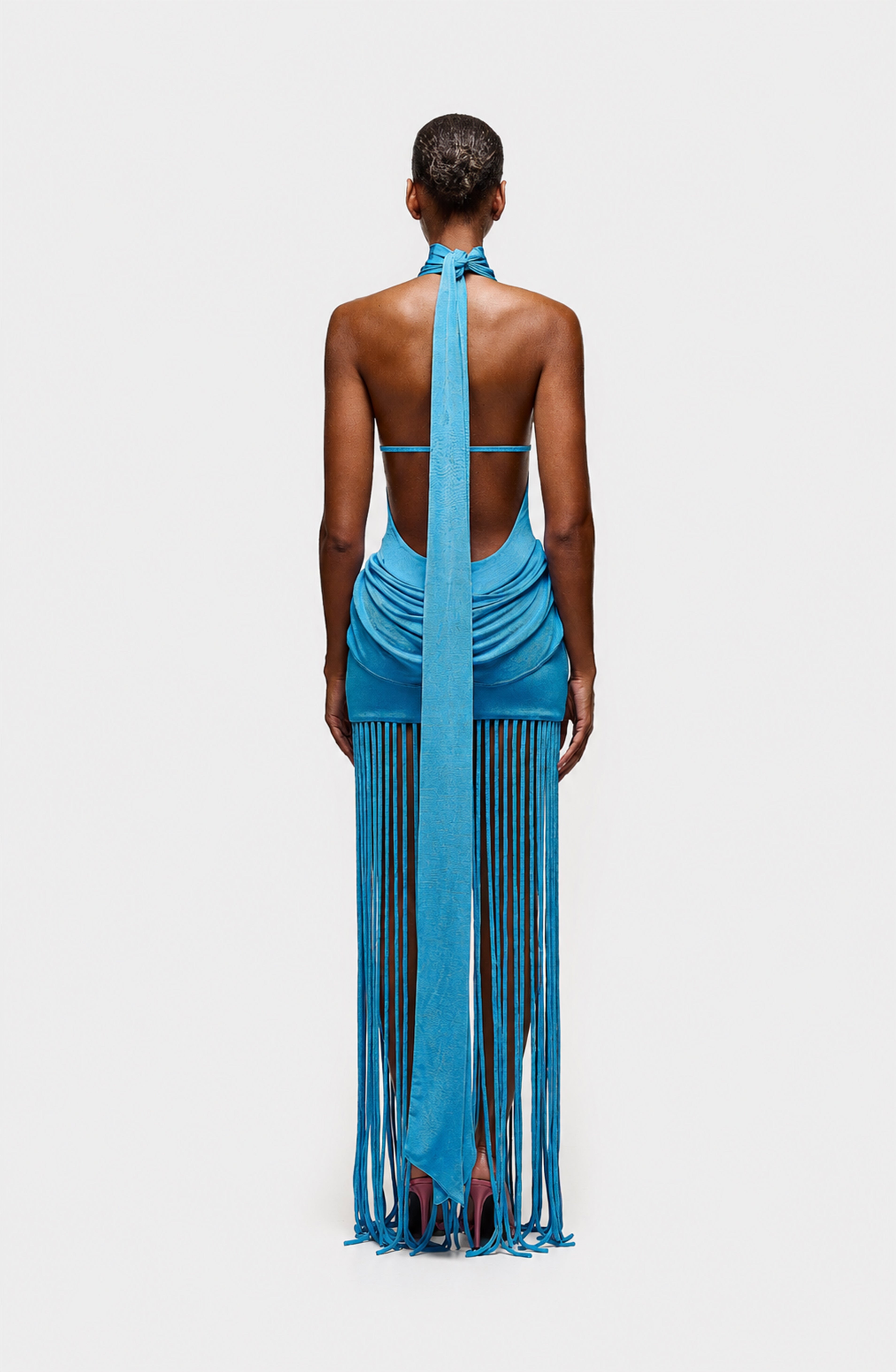Cut Out Tassel Dress - Bahama Blue - PRE ORDER