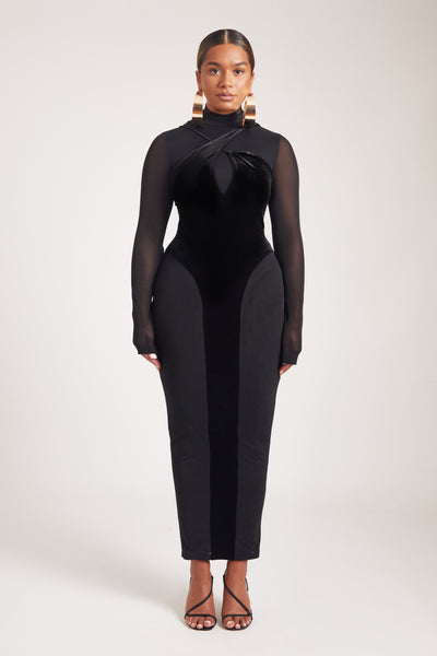 Velvet Mesh Bodee Maxi - Panther