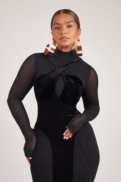 Velvet Mesh Bodee Maxi - Panther