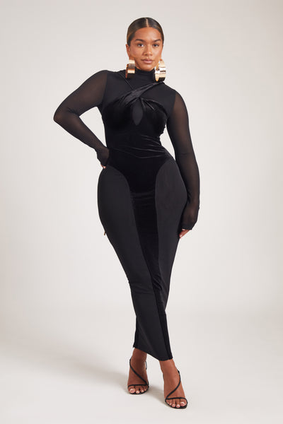 Velvet Mesh Bodee Maxi - Panther