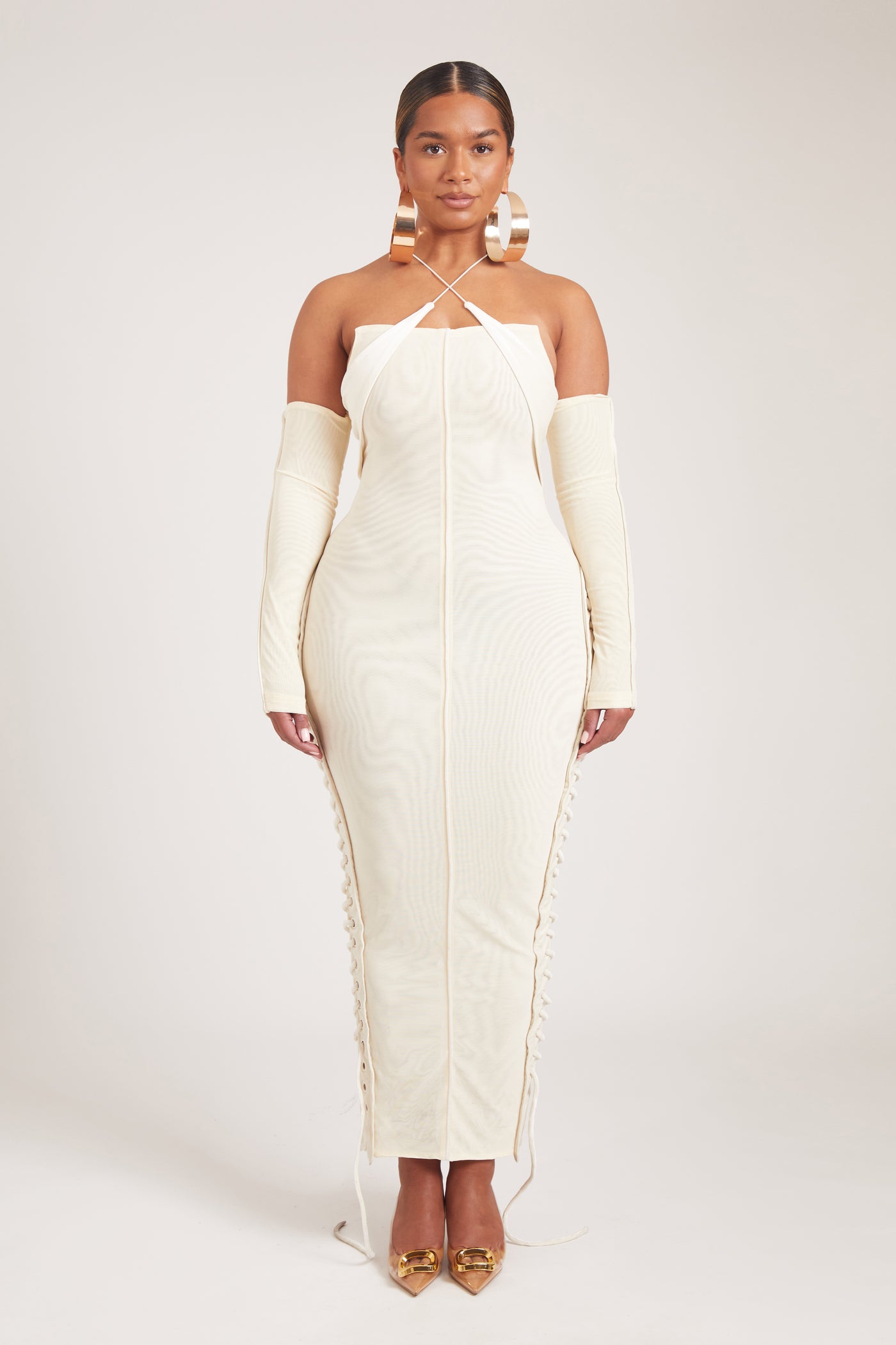 Velvet Mesh Maxi - Ecru