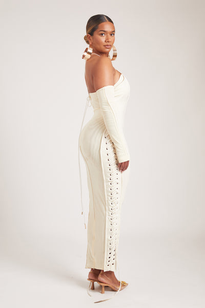 Velvet Mesh Maxi - Ecru