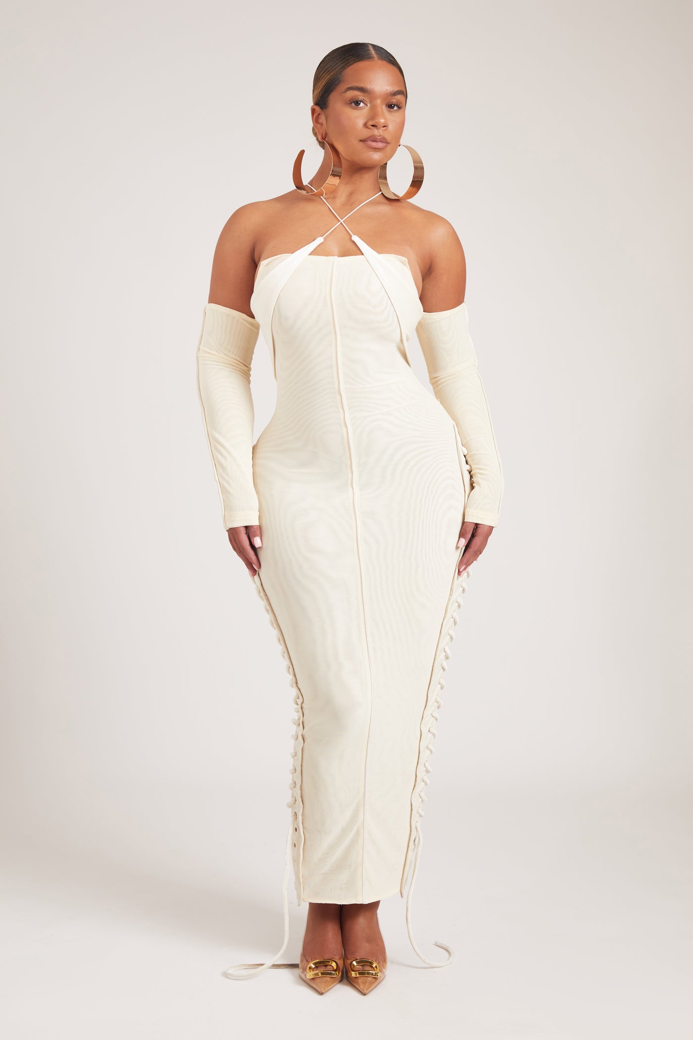 Velvet Mesh Maxi - Ecru