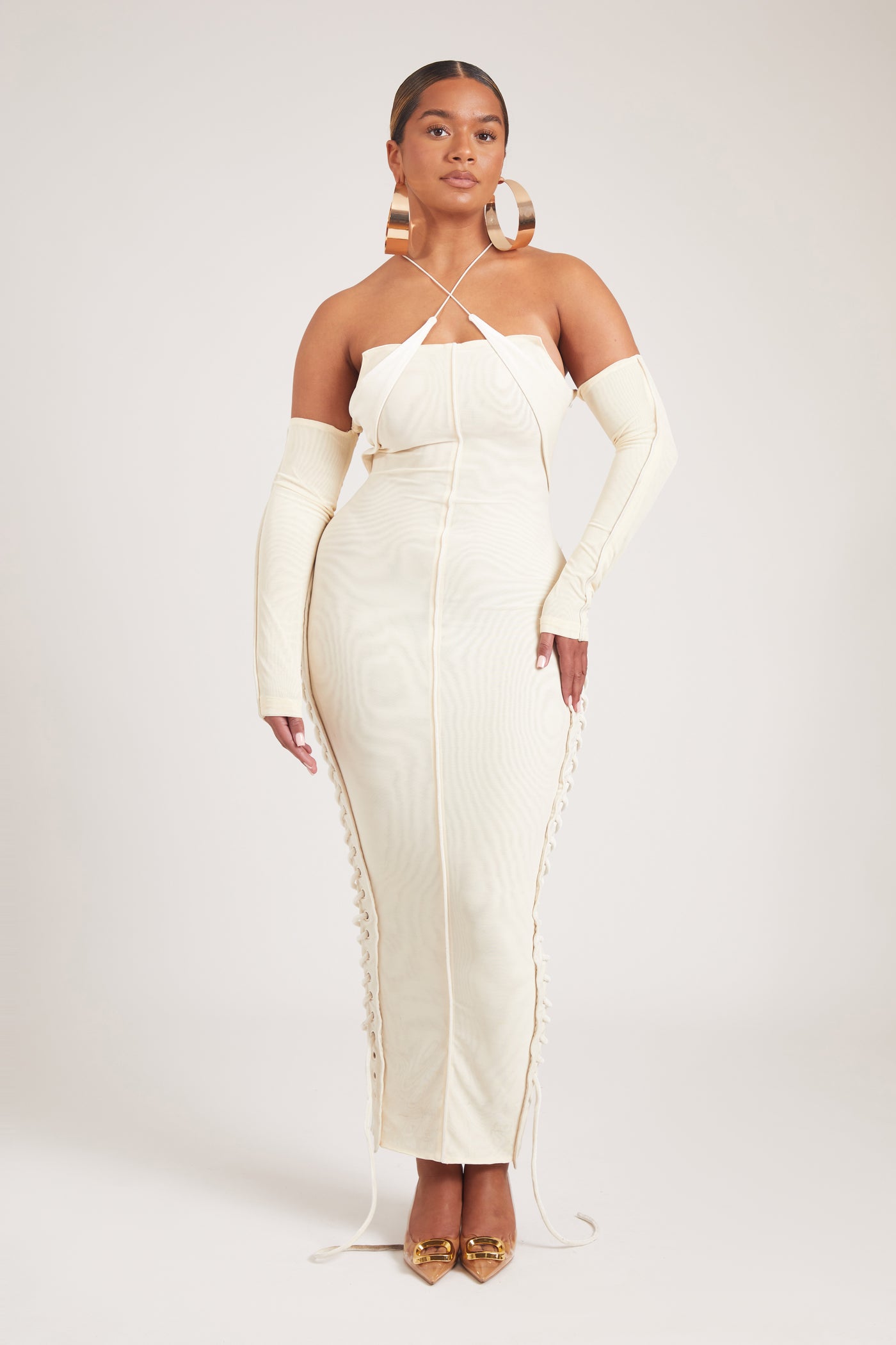 Velvet Mesh Maxi - Ecru