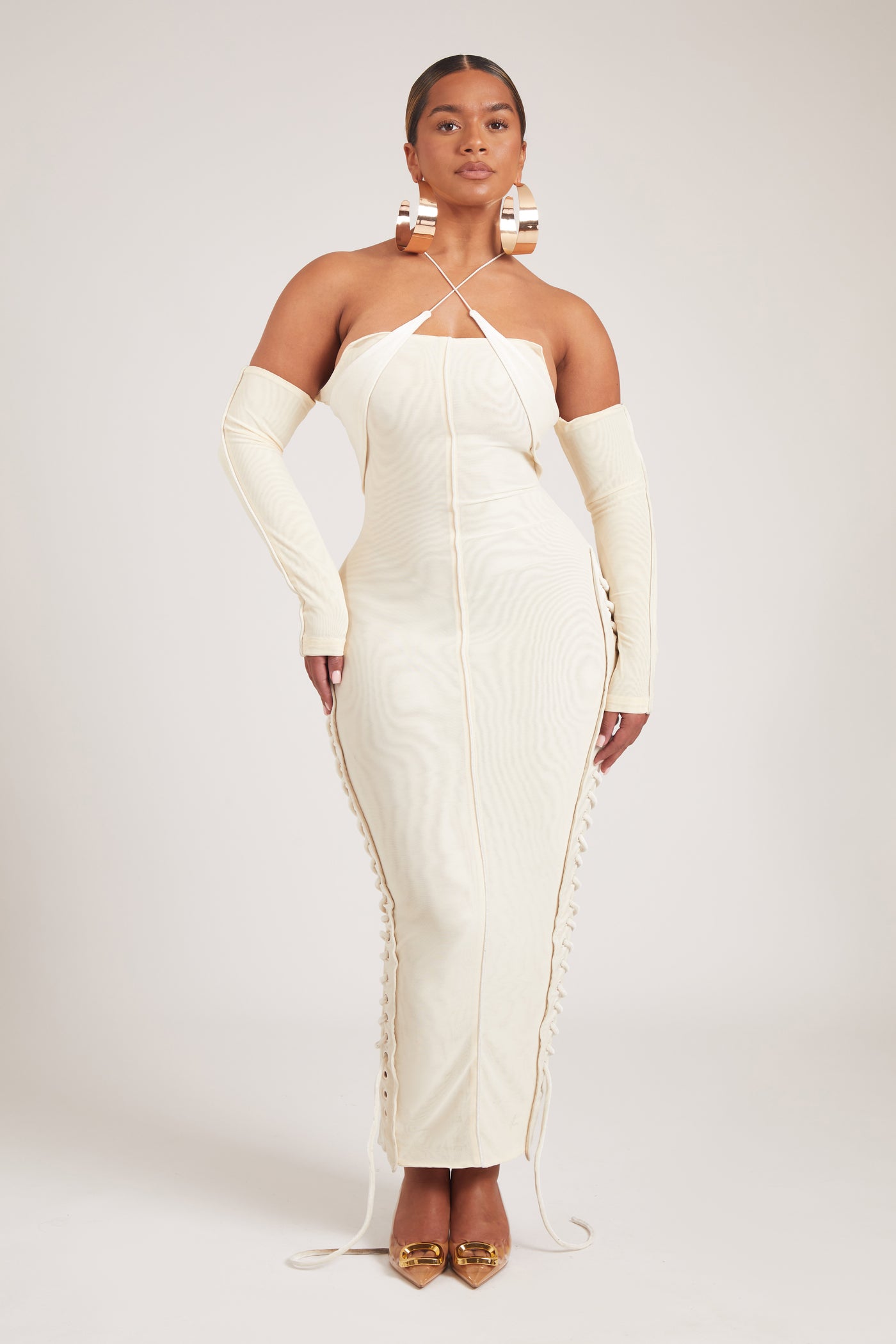 Velvet Mesh Maxi - Ecru