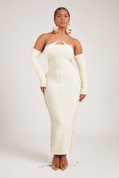 Velvet Mesh Maxi - Ecru