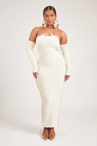 Velvet Mesh Maxi - Ecru