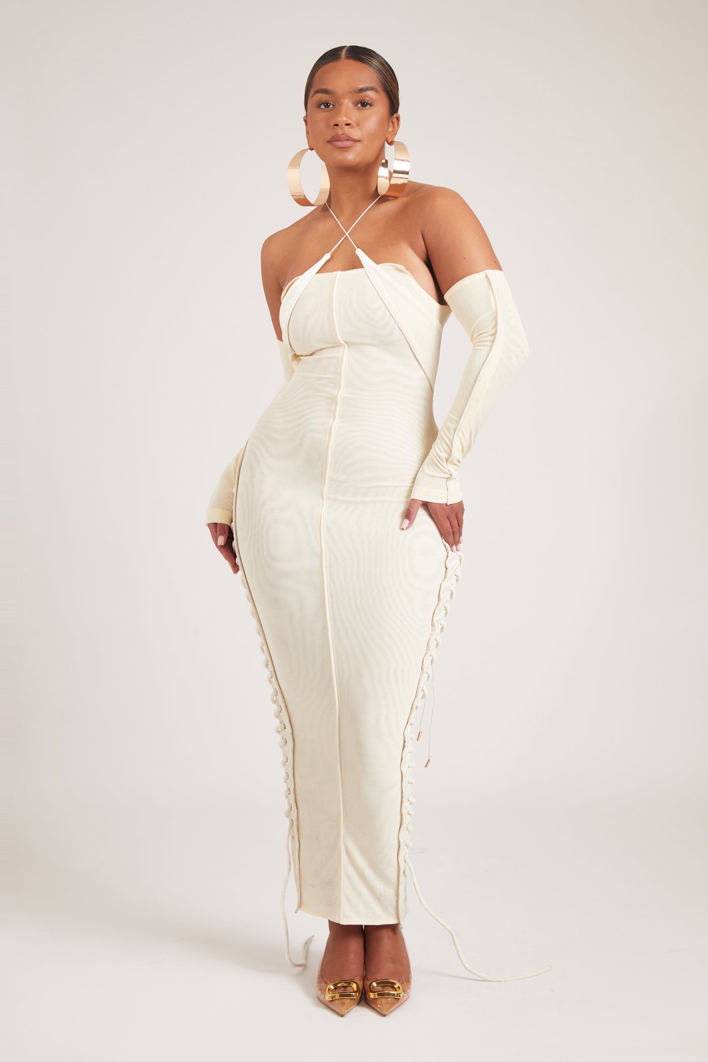 Velvet Mesh Maxi - Ecru