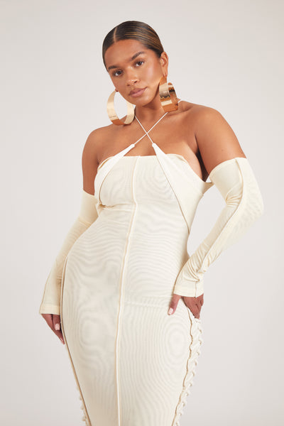 Velvet Mesh Maxi - Ecru