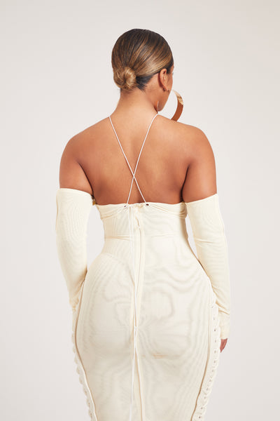 Velvet Mesh Maxi - Ecru