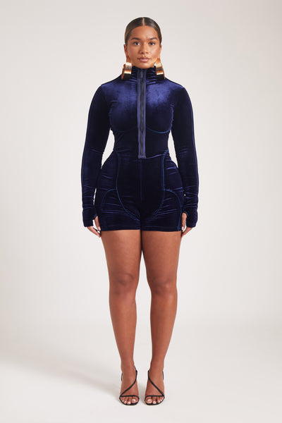 Velvet Playsuit - Midnight