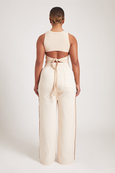 Straight Leg Joggers - Ecru