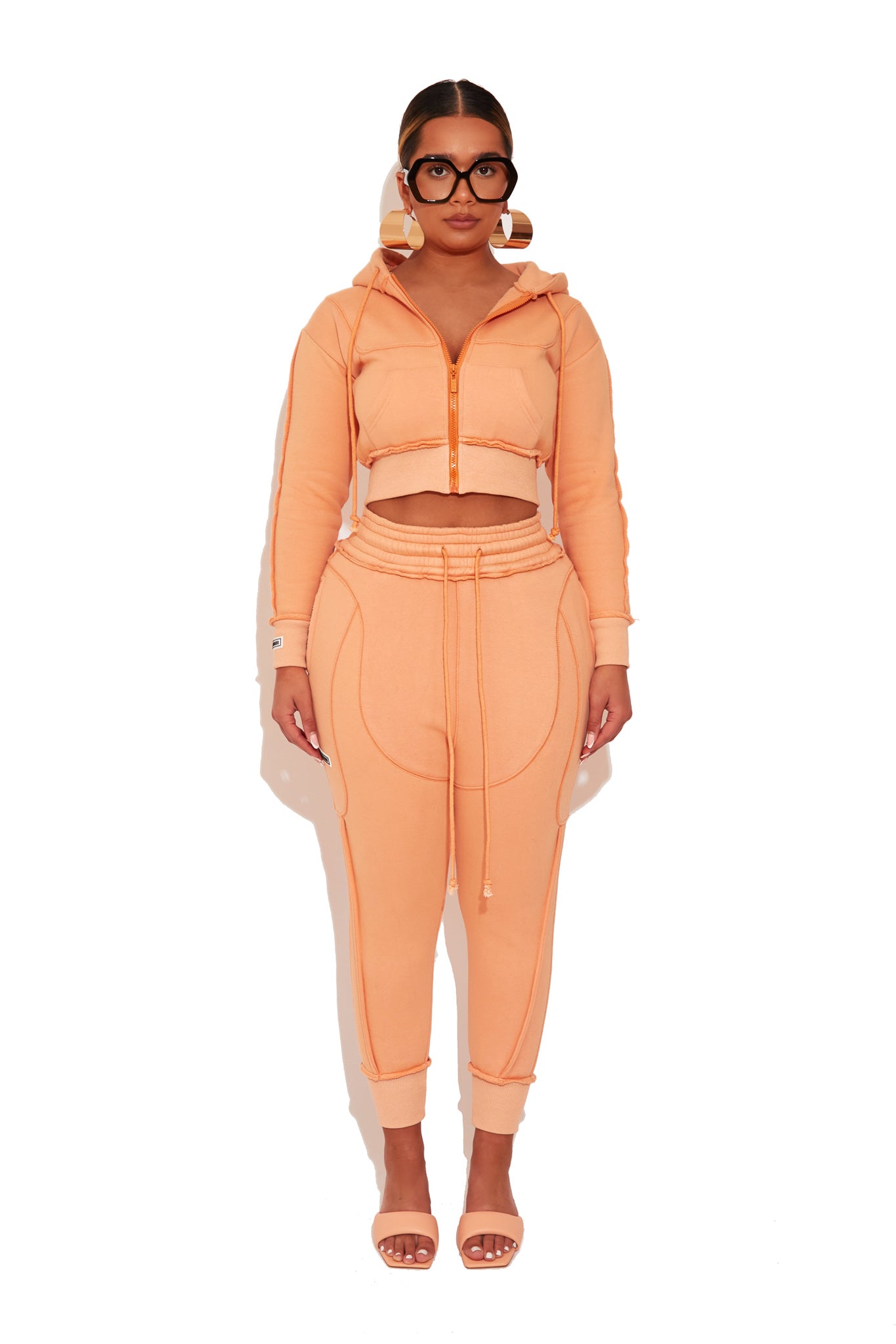 Peach Cropped Hoodie