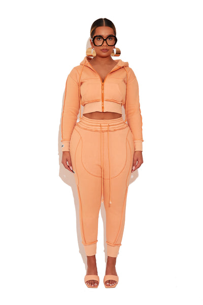 Peach Cropped Hoodie