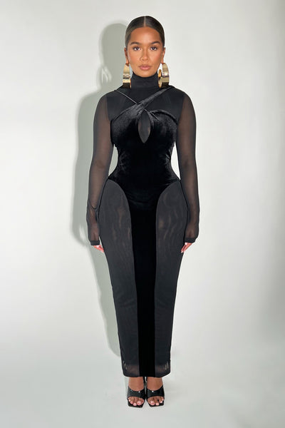 Velvet Mesh Bodee Maxi - Panther