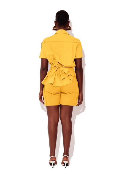 Pineapple Short Sleeve Asymmetric Shirt