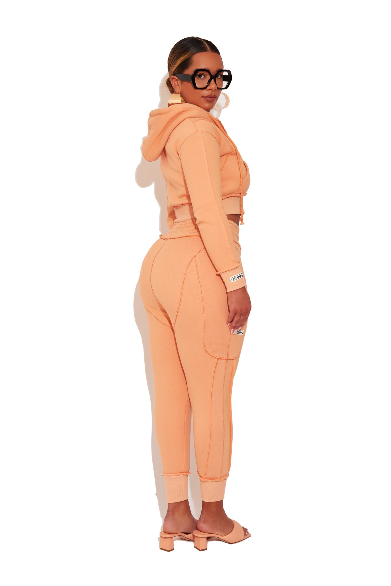 Peach Cropped Hoodie