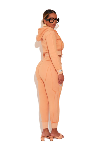 Peach Cropped Hoodie