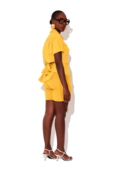 Pineapple Short Sleeve Asymmetric Shirt