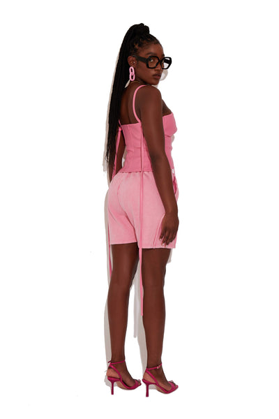 Persian Pink Vegan Twisted Corset Cami