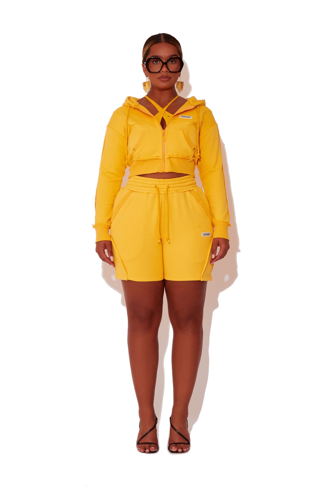 Pineapple Cropped Fleece Hoodie