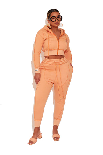 Peach Cropped Hoodie