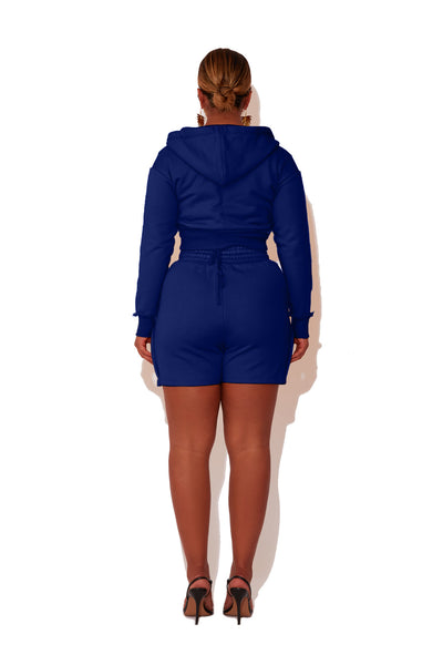 Sapphire Cropped Fleece Hoodie