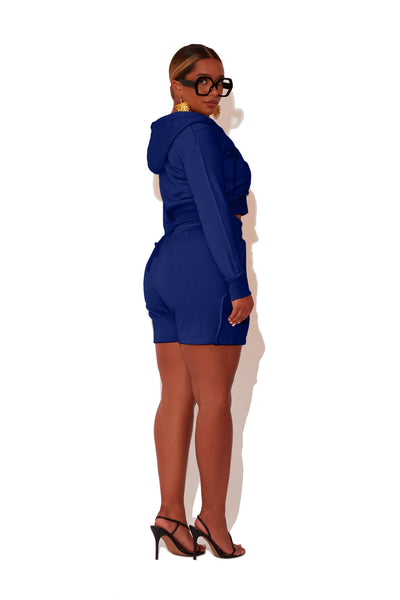 Sapphire Cropped Fleece Hoodie