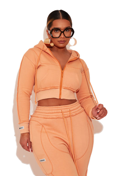 Peach Cropped Hoodie