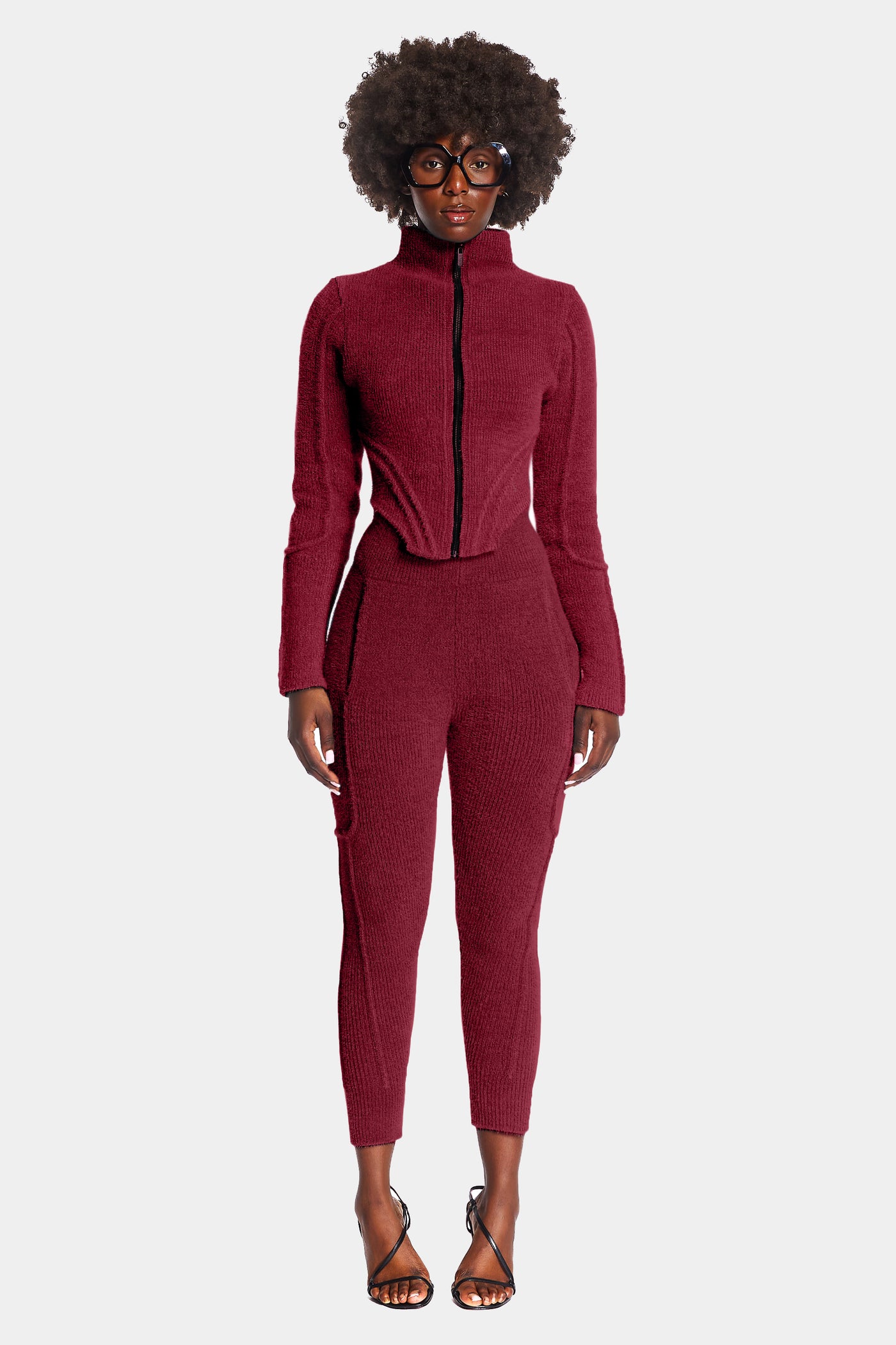 Bordeaux Wool Knit Pants