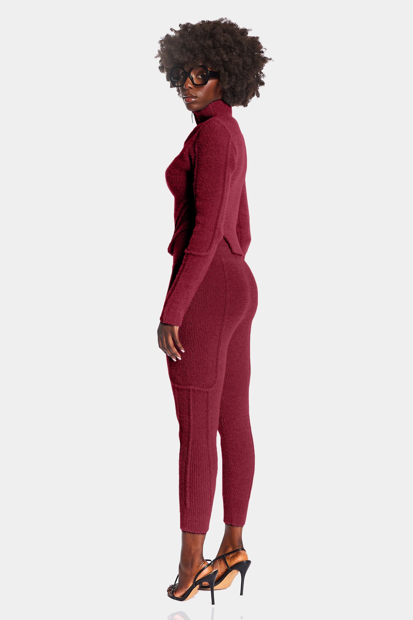 Bordeaux Wool Knit Pants