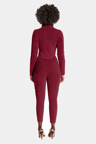 Bordeaux Wool Knit Pants