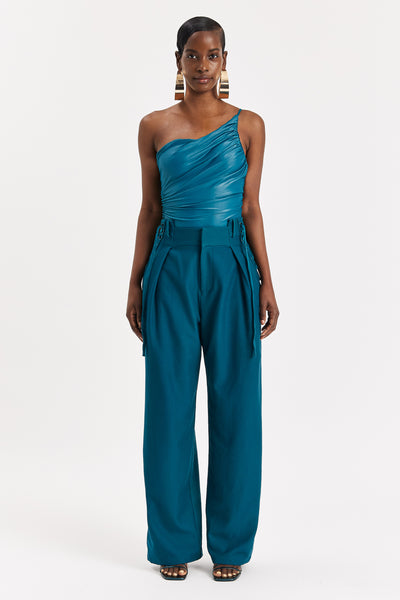Arctic Ruched Asymmetric Bodysuit