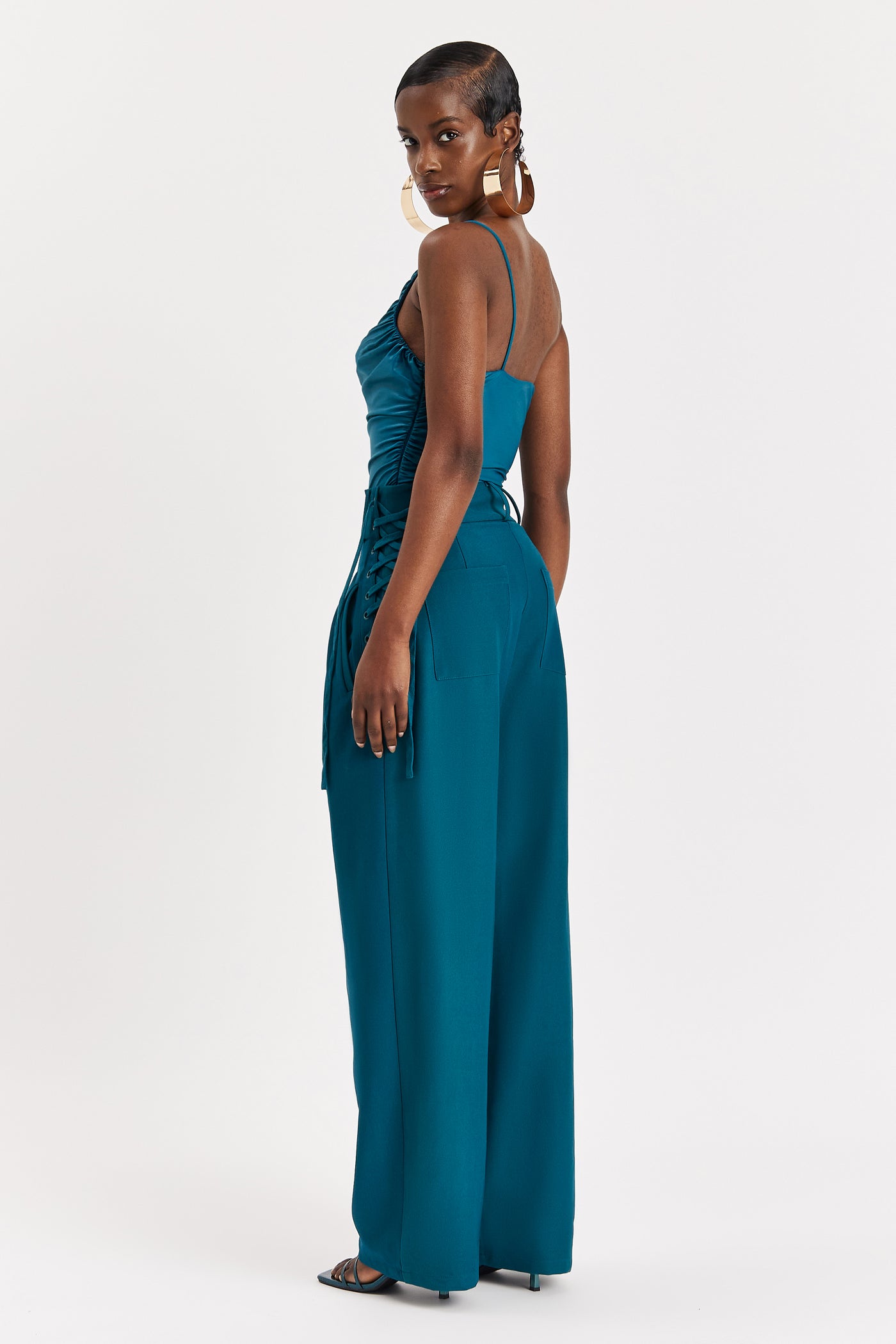 Arctic Ruched Asymmetric Bodysuit