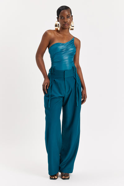 Arctic Ruched Asymmetric Bodysuit