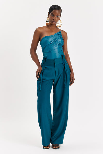 Arctic Ruched Asymmetric Bodysuit