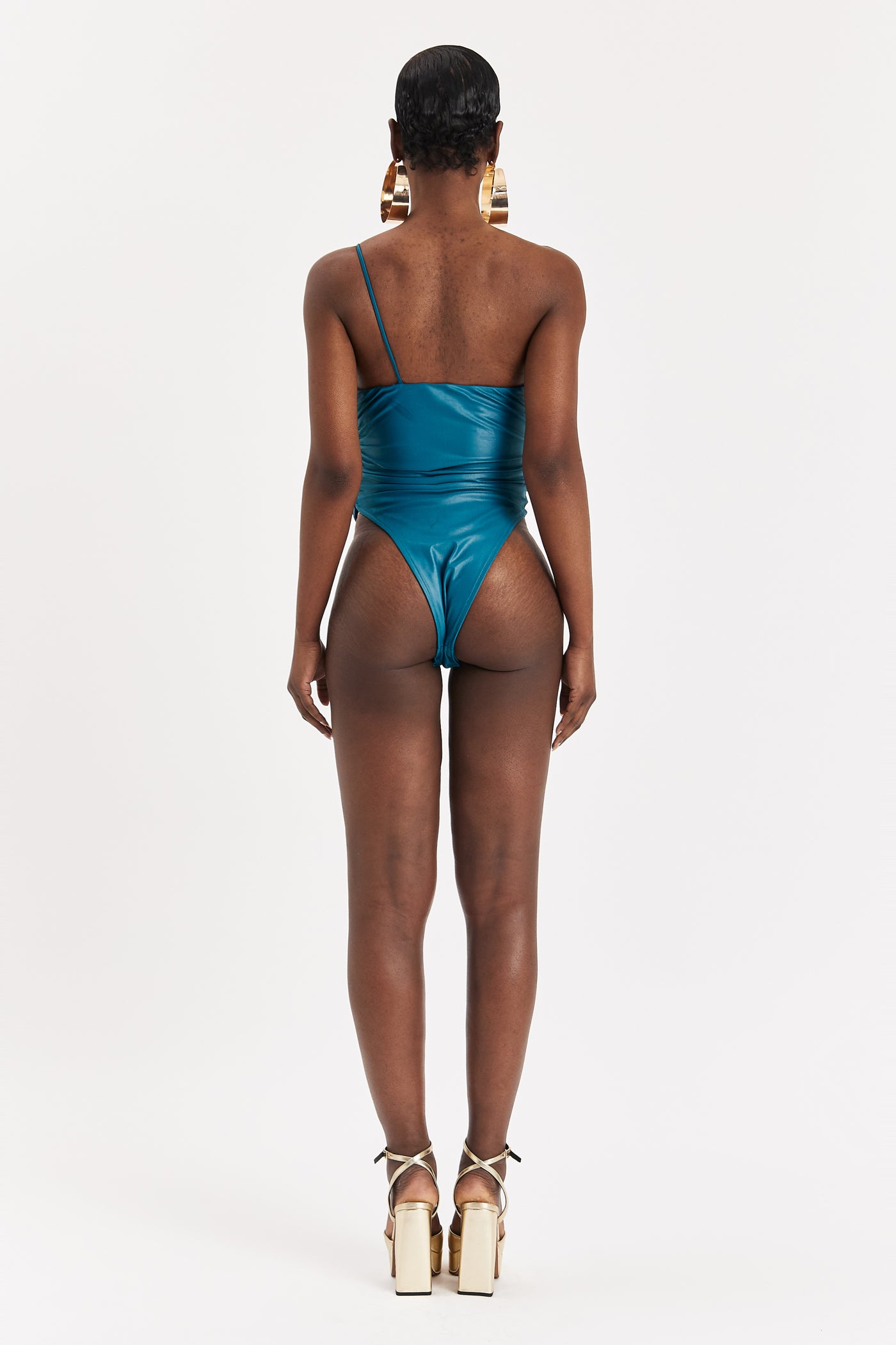 Arctic Ruched Asymmetric Bodysuit
