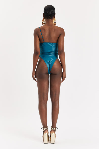 Arctic Ruched Asymmetric Bodysuit