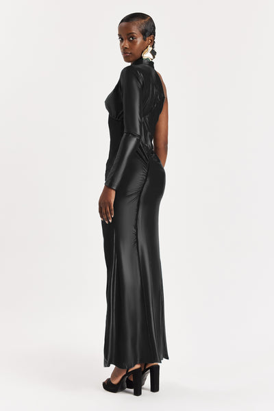 Panther Asymmetric Ruched Maxi