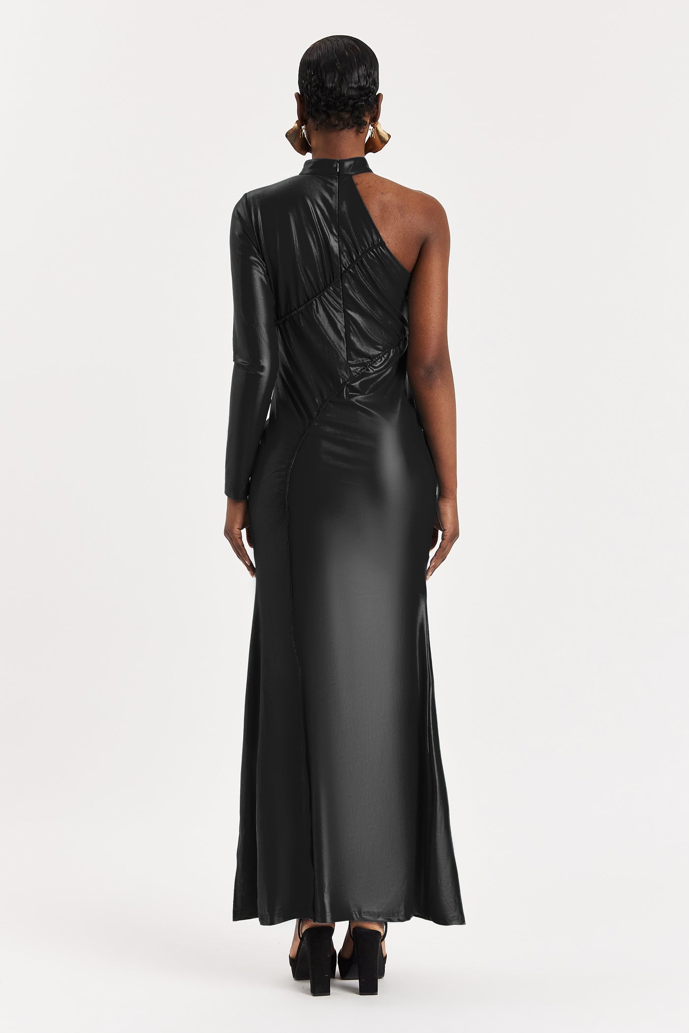 Panther Asymmetric Ruched Maxi